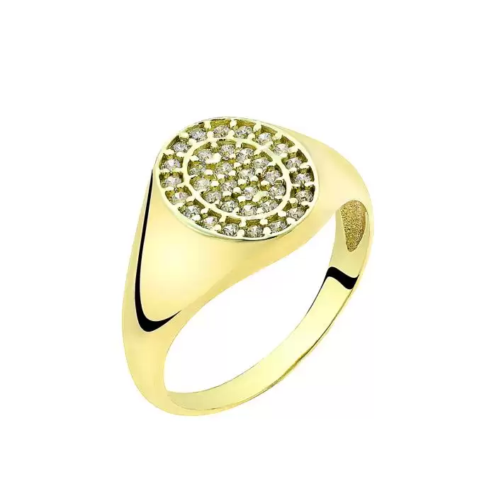 SKU-62754 / Δαχτυλίδι Σεβαλιέ Χρυσός Κ9 με Ζιργκόν