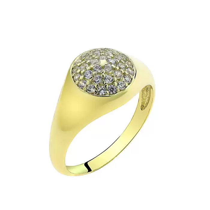 SKU-62756 / Δαχτυλίδι Σεβαλιέ Χρυσός Κ9 με Ζιργκόν