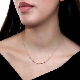 Κολιέ Λευκόχρυσος & Ροζ Χρυσός Κ18 SKU-62440