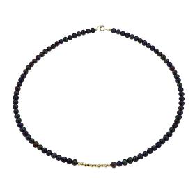 Κολιέ με Μαύρα Μαργαριτάρια & Κούμπωμα Χρυσό 14 Καρατίων SKU-62828