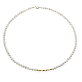 Μαργαριταρένιο Κολιέ με Κούμπωμα Χρυσό 14 Καρατίων SKU-62829