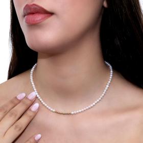 Μαργαριταρένιο Κολιέ με Κούμπωμα Χρυσό 14 Καρατίων SKU-62829