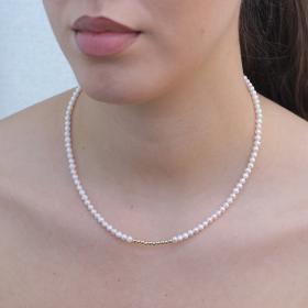 Μαργαριταρένιο Κολιέ με Κούμπωμα Χρυσό 14 Καρατίων SKU-62829