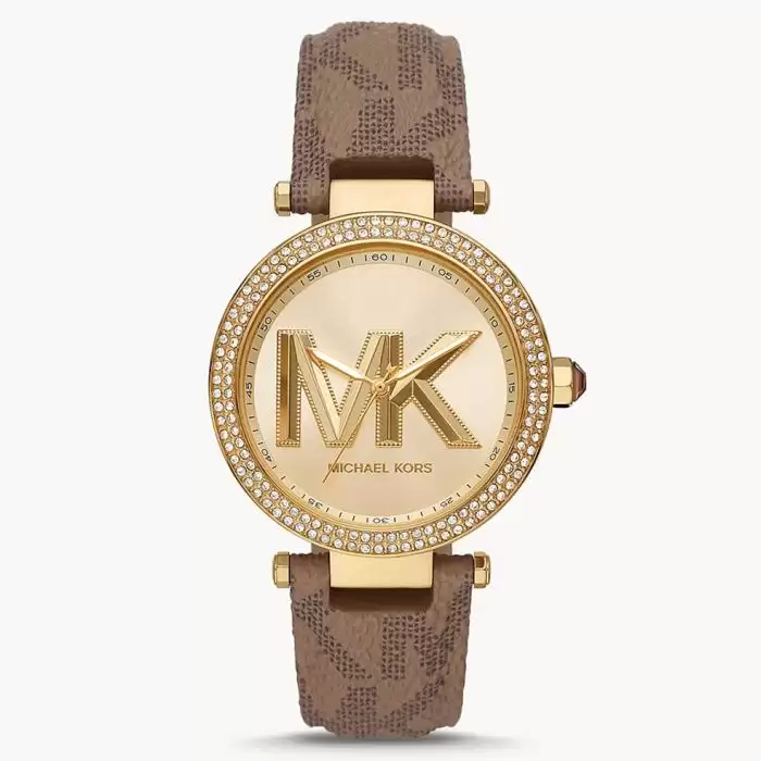 SKU-62959 / MICHAEL KORS Parker Pave Crystals Brown Synthetic Strap