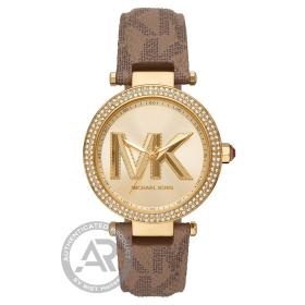 MICHAEL KORS Parker Pave Crystals Brown Synthetic Strap