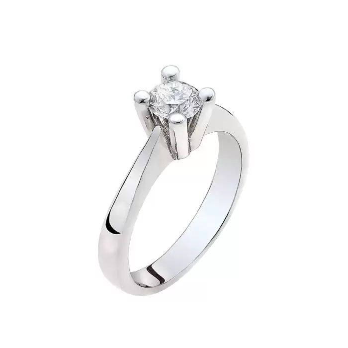 SKU-62983 / Δαχτυλίδι Μονόπετρο Λευκόχρυσος Κ18 με Διαμάντι