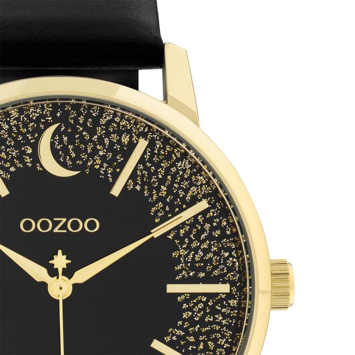 SKU-62240 / OOZOO Timepieces Black Leather Strap