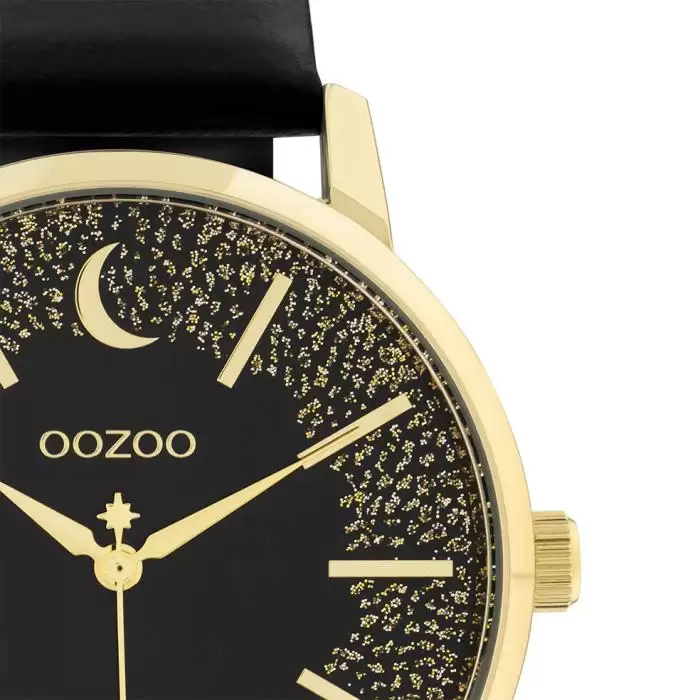 SKU-62240 / OOZOO Timepieces Black Leather Strap
