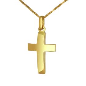 Σταυρός Κλασικός Ανδρικός Χρυσός Κ14 με Λουστρέ Φινίρισμα SKU-62469