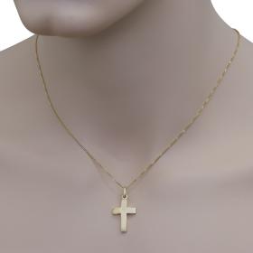 Σταυρός Κλασικός Ανδρικός Χρυσός Κ14 με Λουστρέ Φινίρισμα SKU-62469