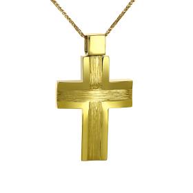 Διαχρονικός Ανδρικός Σταυρός Χρυσός Κ14 SKU-62549
