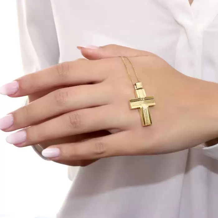 Διαχρονικός Ανδρικός Σταυρός Χρυσός Κ14 SKU-62549