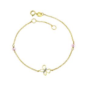 Βραχιόλι Πεταλούδα Λευκόχρυσος και Χρυσός K9 SKU-63830