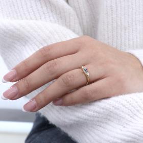 Δαχτυλίδι Ματάκι Χρυσός Κ9 με Ζιργκόν SKU-63978