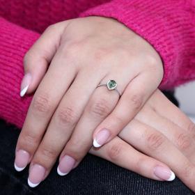 Δαχτυλίδι Ροζέτα Λευκόχρυσος Κ18 με Tourmaline & Διαμάντια SKU-63667