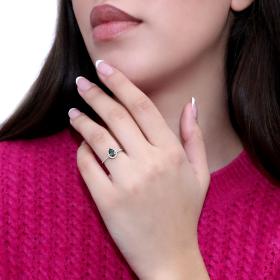 Δαχτυλίδι Ροζέτα Λευκόχρυσος Κ18 με Tourmaline & Διαμάντια SKU-63667