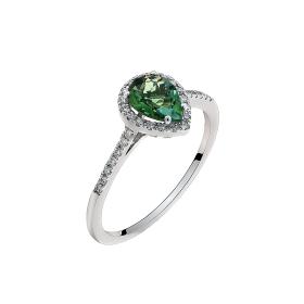 Δαχτυλίδι Ροζέτα Λευκόχρυσος Κ18 με Tourmaline & Διαμάντια SKU-63667
