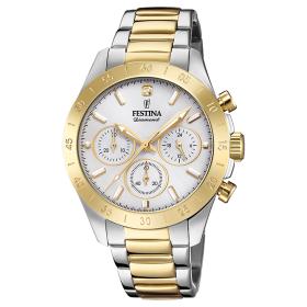 Γυναικείο Ρολόι FESTINA Boyfriend Diamond με Δίχρωμο Μπρασελέ από Ανοξείδωτο Ατσάλι | F20651-1 SKU-63790