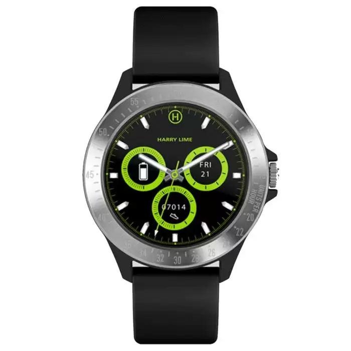 SKU-63888 / HARRY LIME Smartwatch Black Silicone Strap 