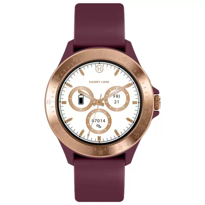 SKU-63952 / HARRY LIME Smartwatch Bordeaux Silicone Strap 