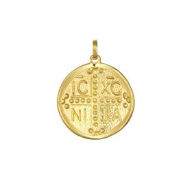 Κωνσταντινάτο Φυλαχτό Χρυσός Κ9 Διπλής Όψεως SKU-63810