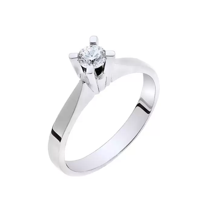 SKU-63955 / Μονόπετρο Δαχτυλίδι Λευκόχρυσος Κ18 με Διαμάντι