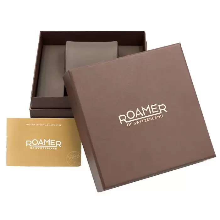 SKU-63519 / ROAMER Sportivo II Box Set Silver Stainless Steel Bracelet & Brown Leather Strap