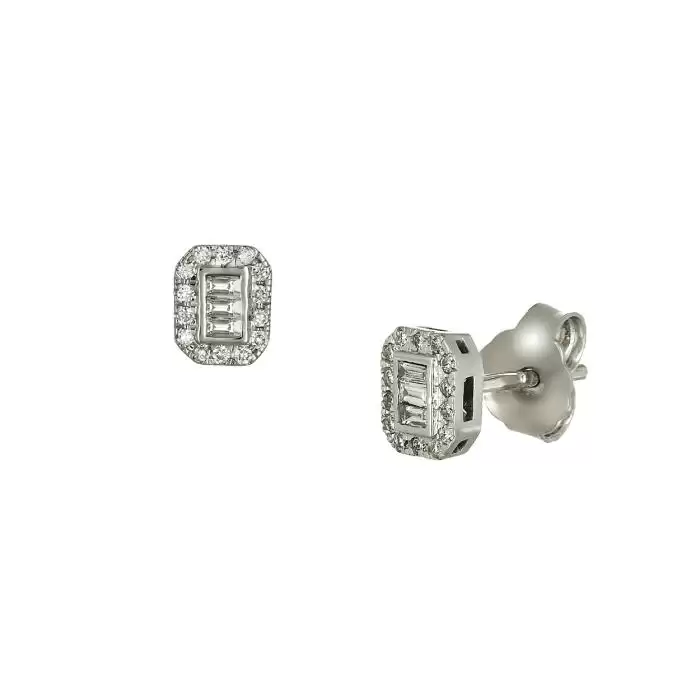 SKU-63568 / Σκουλαρίκια DiamondJools Λευκόχρυσος Κ18 με Διαμάντια
