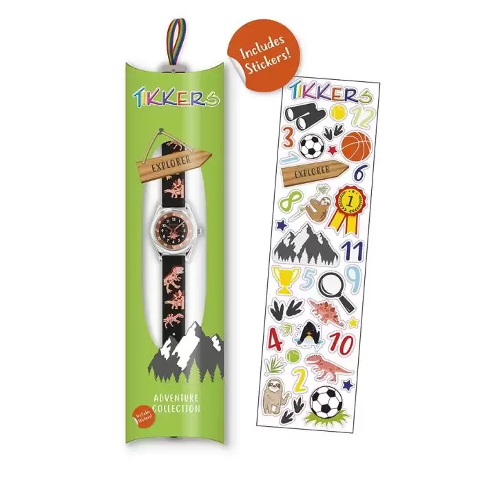 SKU-63832 / TIKKERS Kids Adventure Collection Dinosaurs Black Silicone Strap