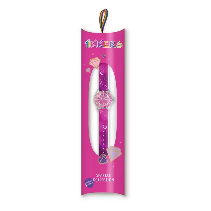 SKU-63849 / TIKKERS Kids Sparkle Collection Space Pink & Purple Galactic Silicone Strap