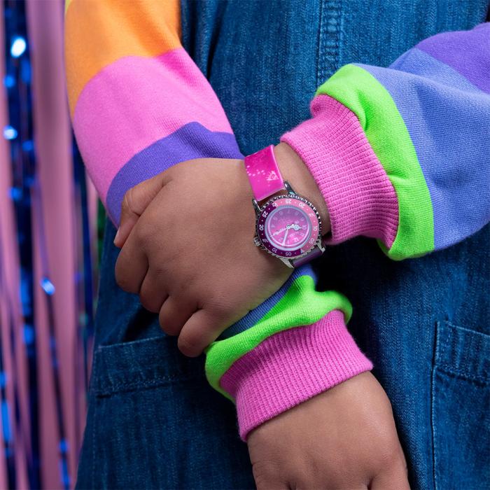 TIKKERS Kids Sparkle Collection Space Pink & Purple Galactic Silicone Strap