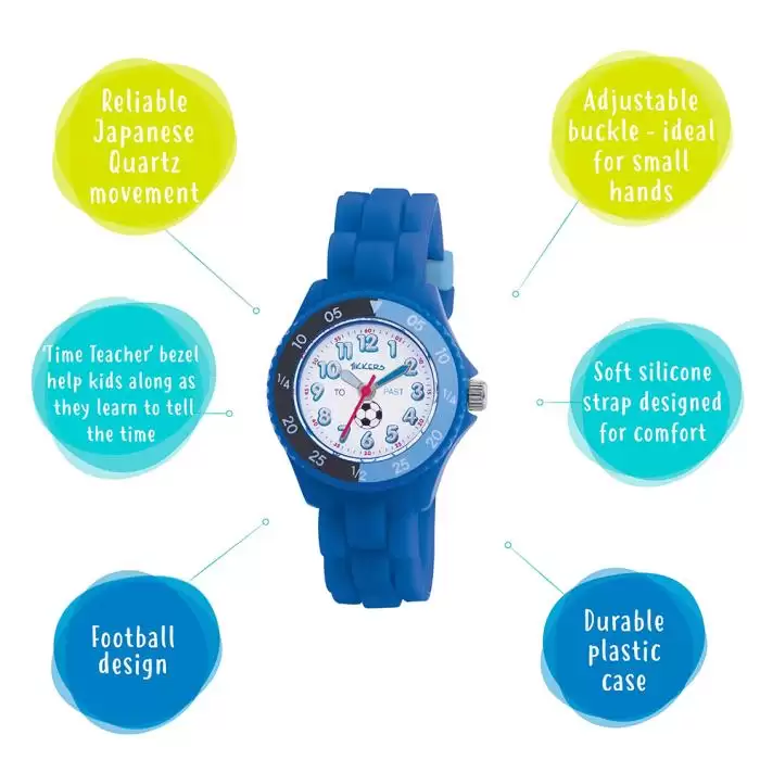 SKU-63873 / TIKKERS Kids Sports Collection Football Design Black Silicone Strap