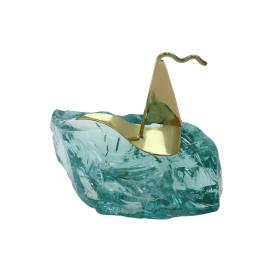 Καράβι Από Ορείχαλκο & Βάση Από Γυαλί SKU-64453