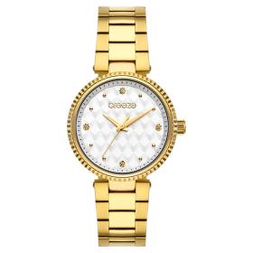 Γυναικείο Ρολόι BREEZE Bossy με Κρύσταλλα Ζιργκόν & Χρυσό Μπρασελέ | 212341.1 SKU-64790