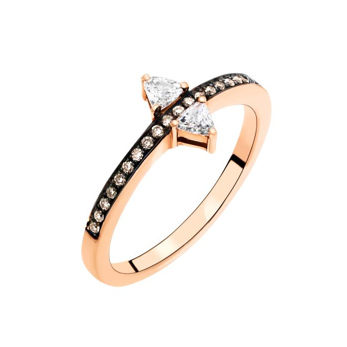 SKU-64998 / Δαχτυλίδι Ροζ Χρυσός Κ18 με Διαμάντια