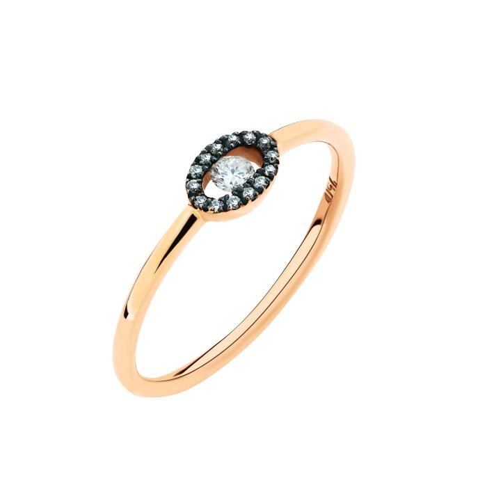 SKU-64999 / Δαχτυλίδι Ροζέτα Ροζ Χρυσός Κ18 με Διαμάντια