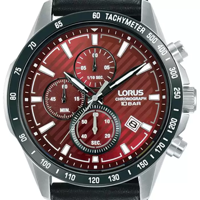 SKU-64343 / LORUS Sports Chronograph Black Leather Strap