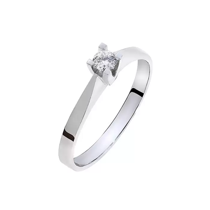 SKU-64156 / Μονόπετρο Δαχτυλίδι Λευκόχρυσος Κ18 με Διαμάντι