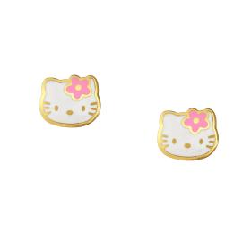Σκουλαρίκια Hello Kitty Ασήμι 925° με Σμάλτο SKU-64645