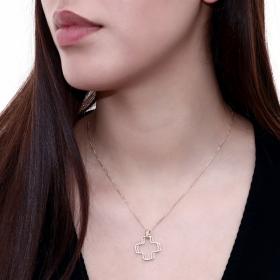 Σταυρός Χρυσός Κ14 με Διαμάντια SKU-64152
