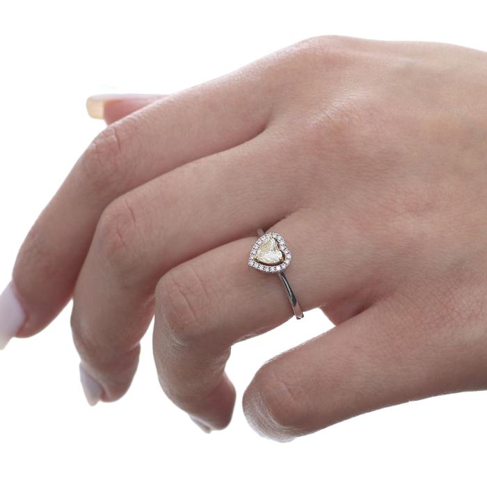 SKU-65501 / Δαχτυλίδι Καρδιά Λευκόχρυσος & Χρυσός Κ18 με Διαμάντια