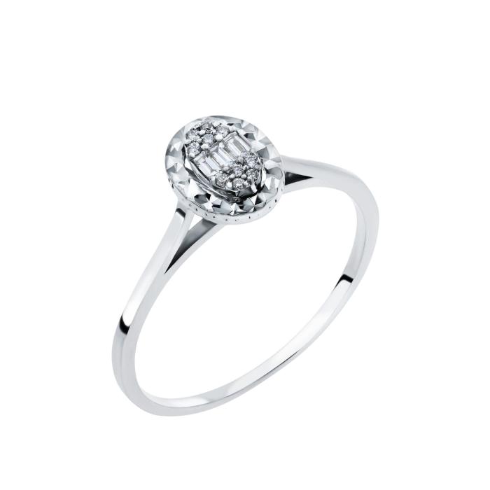 SKU-65560 / Δαχτυλίδι Λευκόχρυσος Κ18 με Διαμάντια