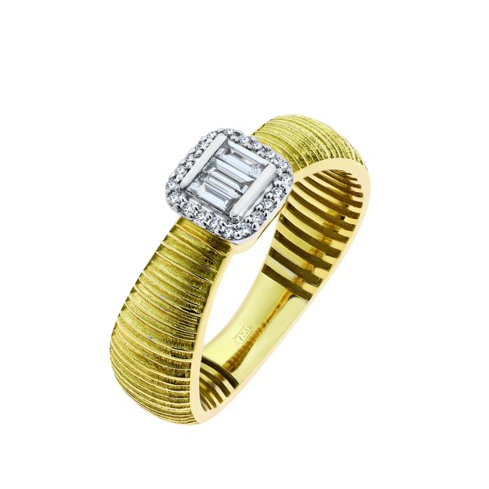 SKU-65446 / Δαχτυλίδι Λευκόχρυσος & Χρυσός Κ18 με Διαμάντια