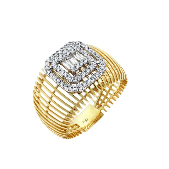 SKU-65550 / Δαχτυλίδι Λευκόχρυσος & Χρυσός Κ18 με Διαμάντια
