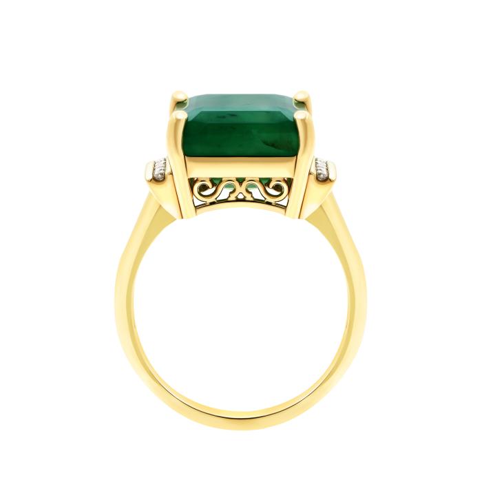 SKU-65988 / Δαχτυλίδι με Σμαράγδι & Διαμάντια Χρυσός Κ18