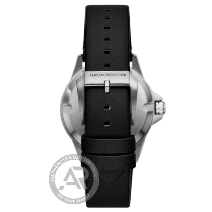 SKU-65429 / EMPORIO ARMANI Diver Black Leather Strap