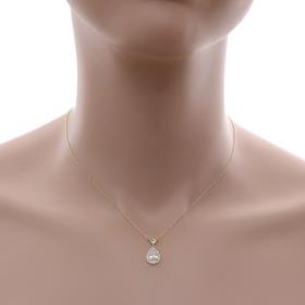 Κολιέ Δάκρυ Ασήμι 925° με Λευκά Ζιργκόν SKU-65004