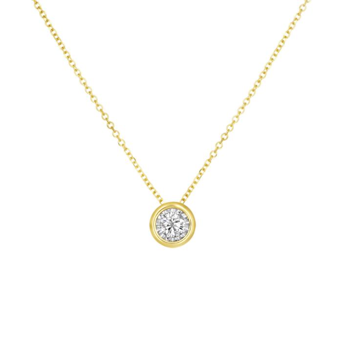 Κολιέ Μονόπετρο Χρυσός Κ18 με Διαμάντι SKU-65945