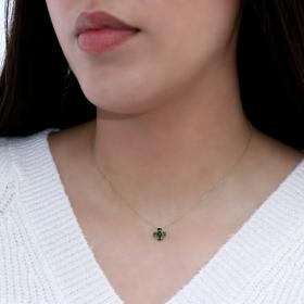 Κολιέ Σταυρός Χρυσός Κ18 με Τουρμαλίνη SKU-65163