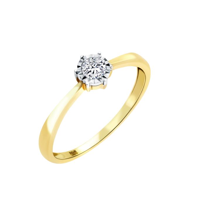 SKU-65936 / Μονόπετρο Δαχτυλίδι Χρυσός Κ14 με Διαμάντι